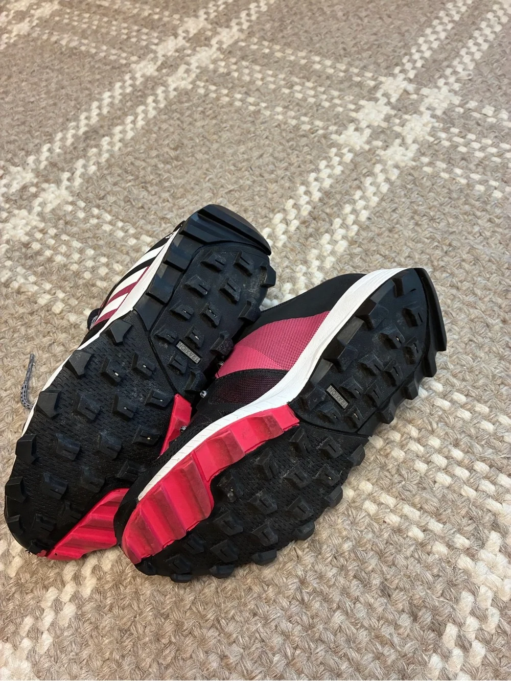 adidas Black and Pink Women’s Trail Sneakers